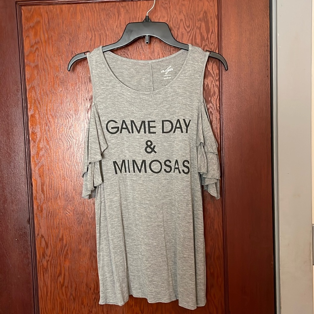 Game Day & Mimosas Cold Shoulder T-shirt